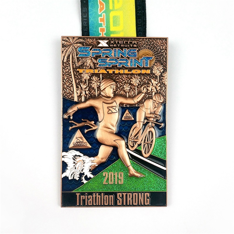 Medalia de medalii de maraton militar din China Militară Medalie 3D Triatlon 3D