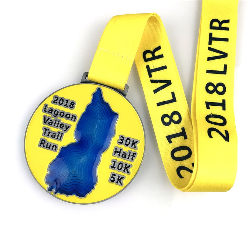 Medalia de turnare a aliajului de zinc, imprimați uv, medalii personalizate la jumătate de maraton