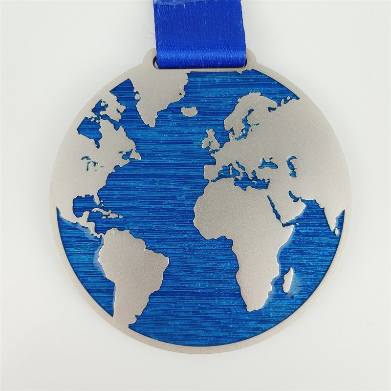 Medalie de maraton personalizată UV Imprimat Blue Email Medalie religioasă