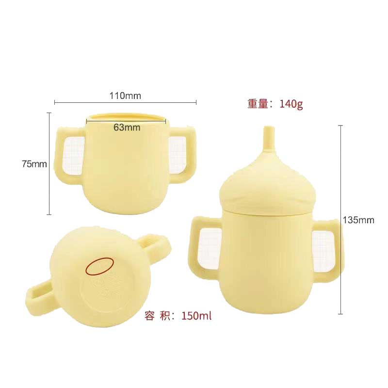 Alimente Silicon Baby Straw Cups Copii Copii Copiii Băi BPA Silicon GRATUIT SNACK CUP CUPĂ CUPĂ SIPPY CUME CU MANURI