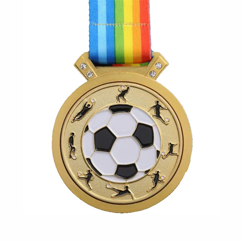 GAG Design Metal 3D Logo Fotbal Fotbal Race Sports Sports Gold Award Medalie Factory Medalie personalizată cu panglică