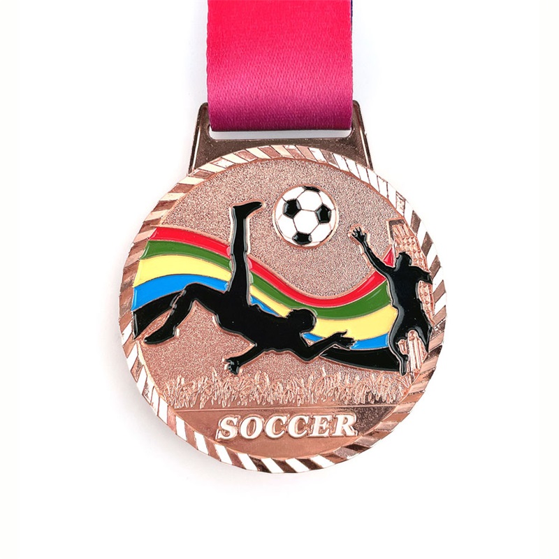 Medalii de fotbal 3D de fotbal personalizate cursă de fotbal alergând metal maraton medalie sportivă cu panglică