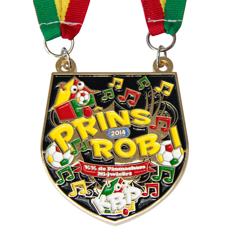 Medalie sportivă de rugby antic antique 3D cu panglică