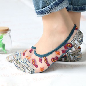 Vânzare caldă vară invizibilă modă colorată din mătase cu tăietură scăzută Femei transparente Șosete