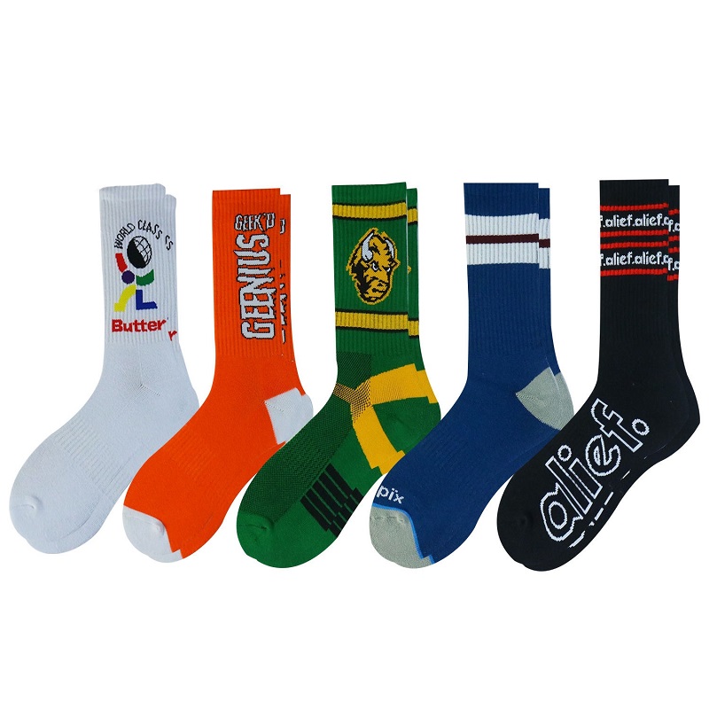 Jacquard Logo Logo Tube Sock Basketball Elites Men Crew Sports Ciclism Șosete