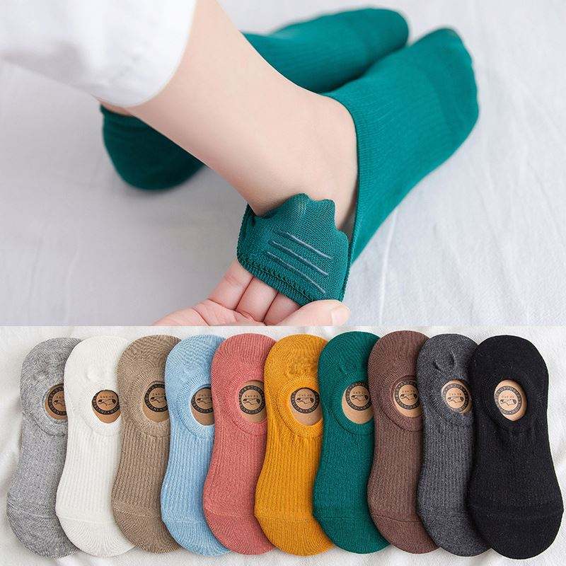 Femei cu ridicata pentru femei invizibile Culoare solidă Bumbac Bumbabil Socks