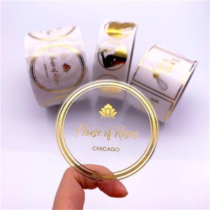 Autocolant rotund de bronz de bronz, etichetă transparentă de bronz, autocolant de bronz personalizat