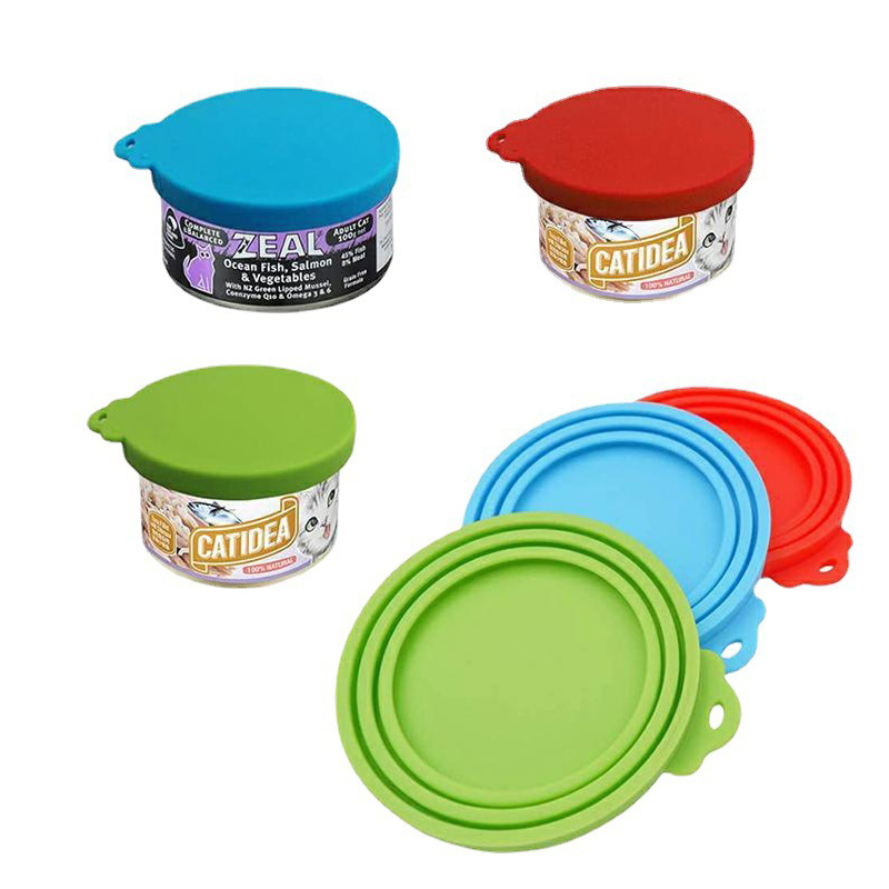 Capacele de borcan pentru alimente din silicon, capace universale de borcan de silicon BPA pentru mâncare pentru câini și pisici, acoperire de conservare a alimentelor pentru animale de companie, un capac de borcan se potrivește cu cea mai mare parte de mâncare standard pentru câini și pisici