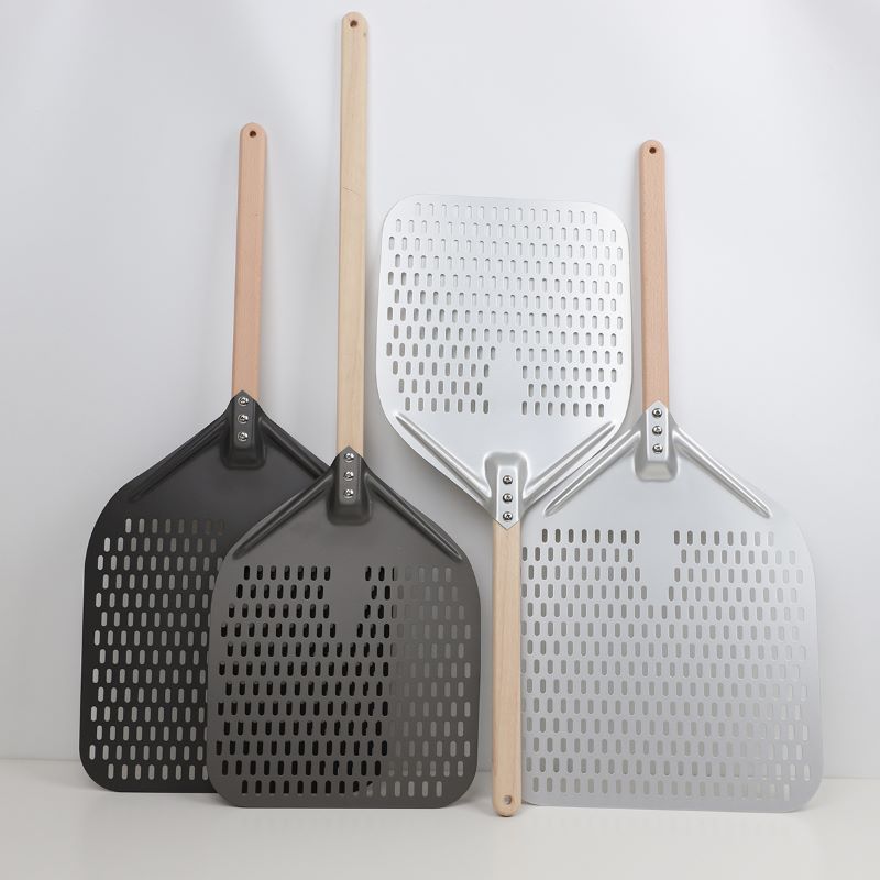 Detașabil anodizat 12inch 14inch perforat de aluminiu pizza pizza pizza pizza pizza spatula pizza turner