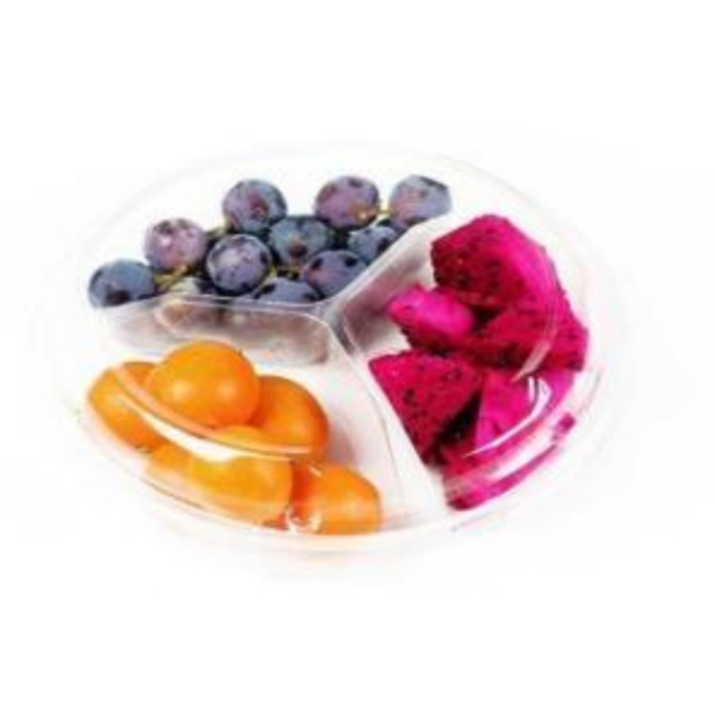 Trei-compartment Fresh-cut Fruits Box Bottom 220*170*60 mm HJ-1803F