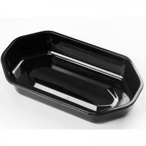 Tava de fructe colorate fără capac 225*120*40 mm HGF-2313 Transparent/negru