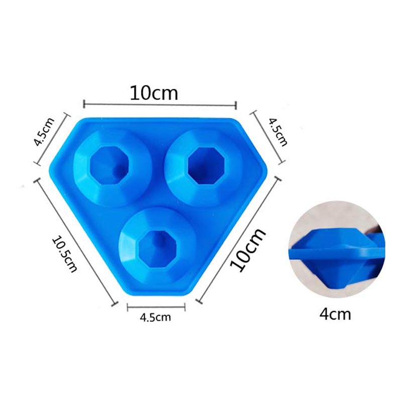 3 găuri tăvi de mucegai de silicon cu diamante cu diamante de silicon pentru bomboane de baie de whisky, bomboane, săpun și meșteșuguri de bricolaj, mașină de spălat vase, reutilizabilă