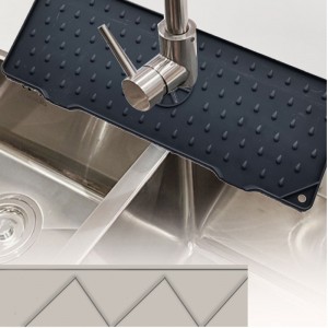 Chiuvetă de bucătărie Silicon Robinet Mat, Robinet Chiuvetă Splash Guard – Chiuvetă de scurgere Mat spate robinet, Cauciuc picurare Splash Guard Uscat pentru bucătărie și baie Blat protectie
