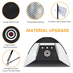 Golf de antrenament în aer liber care lovește plasele practică conducerea cu covorașul