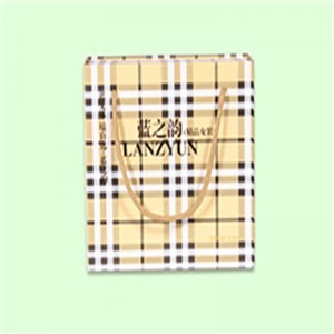 Geantă de hârtie verificată cu dungi