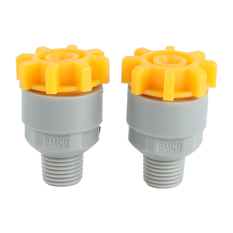 PP Plastic Plastic Eliberare rapidă și Dăminte Duză de pulverizare a Duzei Industriale Vee Jet cu conuri complete cu conuri de ventilator plat pulverizare