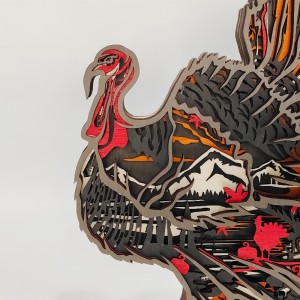 3d artefact de flamingo din lemn din lemn