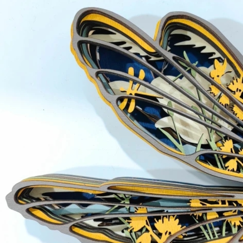 Decorare Dragonfly din lemn de animale 3D