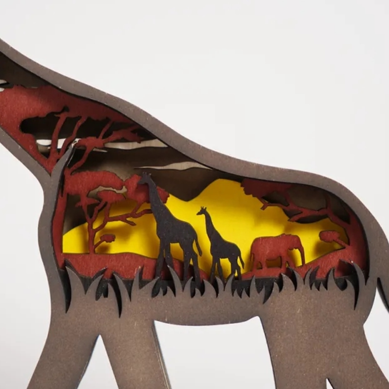 Girafă din lemn de animale 3D