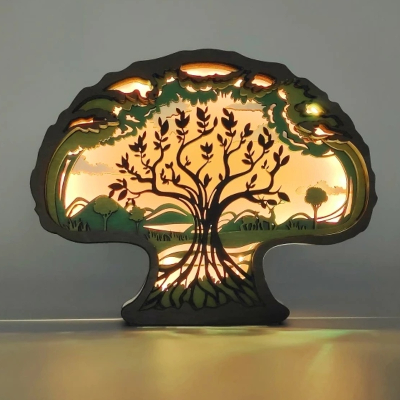 Ornamente de lemn 3D pentru copaci
