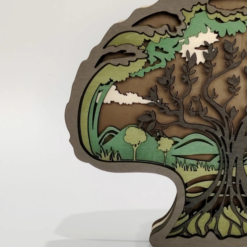 Ornamente de lemn 3D pentru copaci