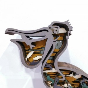 Ornamente de artizanat din lemn 3D pentru păsări