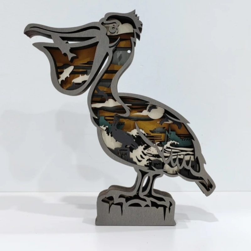 Ornamente de artizanat din lemn 3D pentru păsări