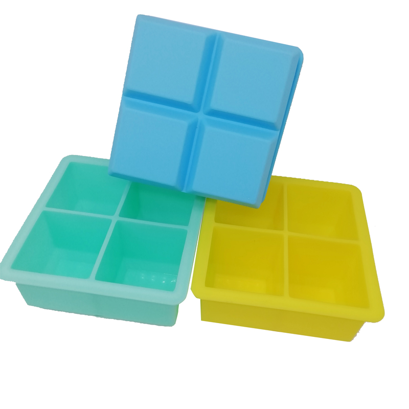 Silicon cu cuburi de gheață Combo rotund de hochei cu bilă sfera cu cuburi de gheață mucegai (4pcs rotund cub cubnegru)