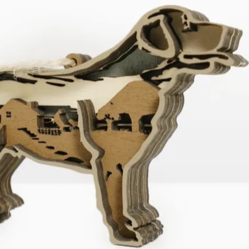 Decorare artefact din lemn 3D Puppy