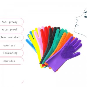 Mănuși de spălat vase din silicon reutilizabile, mituri de spălat vase cu perie, mănuși de bucătărie de uz casnic, livrări de îngrijire a animalelor de companie