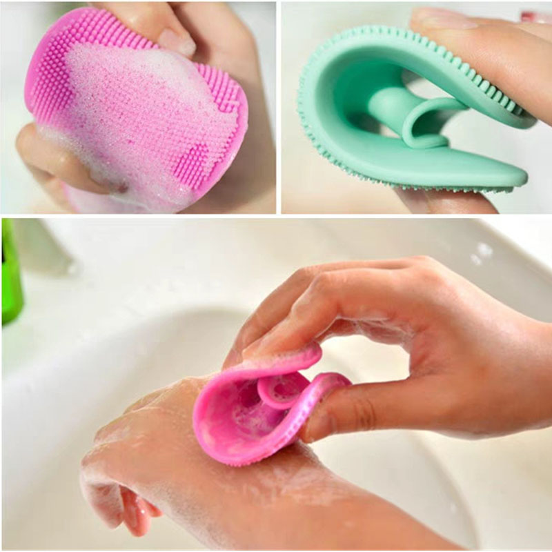 Perie de baie pentru bebeluși, perie de capac pentru bebeluși, perie de masaj din silicon, scrub de silicon exfoliant pensulă uscată pentru bebeluși, capac de leagăn&eczema esențiale