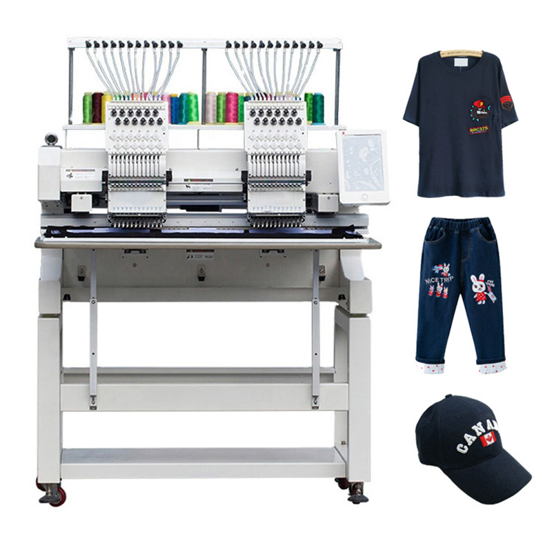 Mașină de broderie de cusut computerizată cu cap dublu