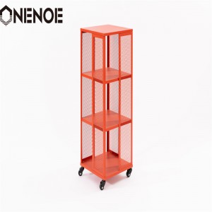 Onenoe Home Mobilier Modern Metal Metal Demovabil Rafturi Dulap Caset Bibliotecă Cabinet Cadru Solid Organizator Dulap de depozitare cu 3 Tier