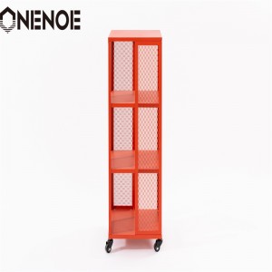 Onenoe Home Mobilier Modern Metal Metal Demovabil Rafturi Dulap Caset Bibliotecă Cabinet Cadru Solid Organizator Dulap de depozitare cu 3 Tier