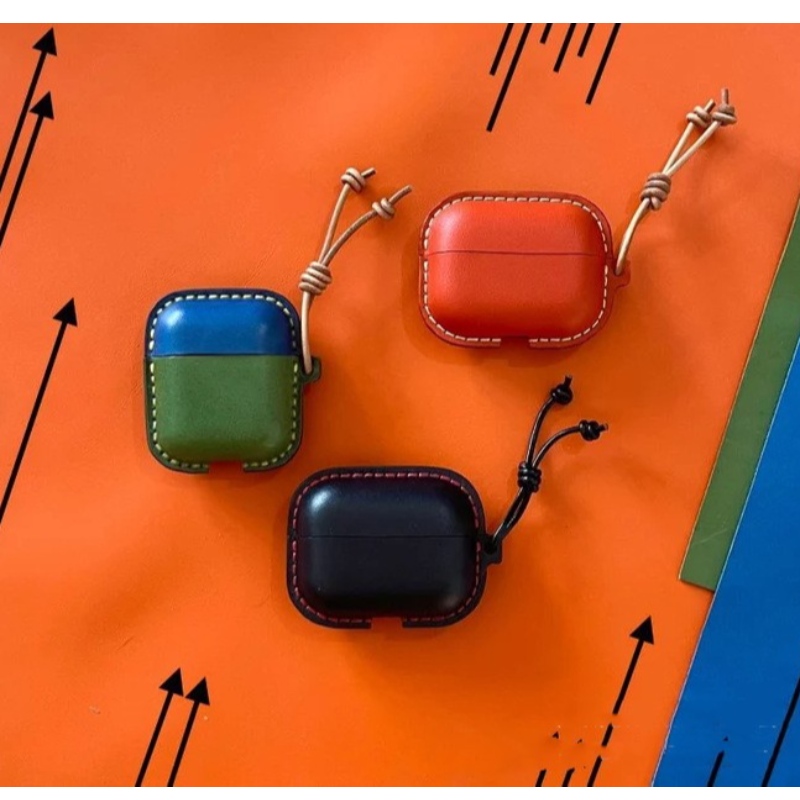 Carcasă de protecție Apple AirPods, carcasă din piele handmade All-in-One, cu cască Bluetooth, carcasă din piele anti-coliziune
