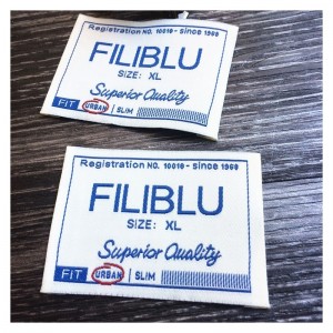 Etichetă de îmbrăcăminte personalizată, marcaj manual de țesătură textilă