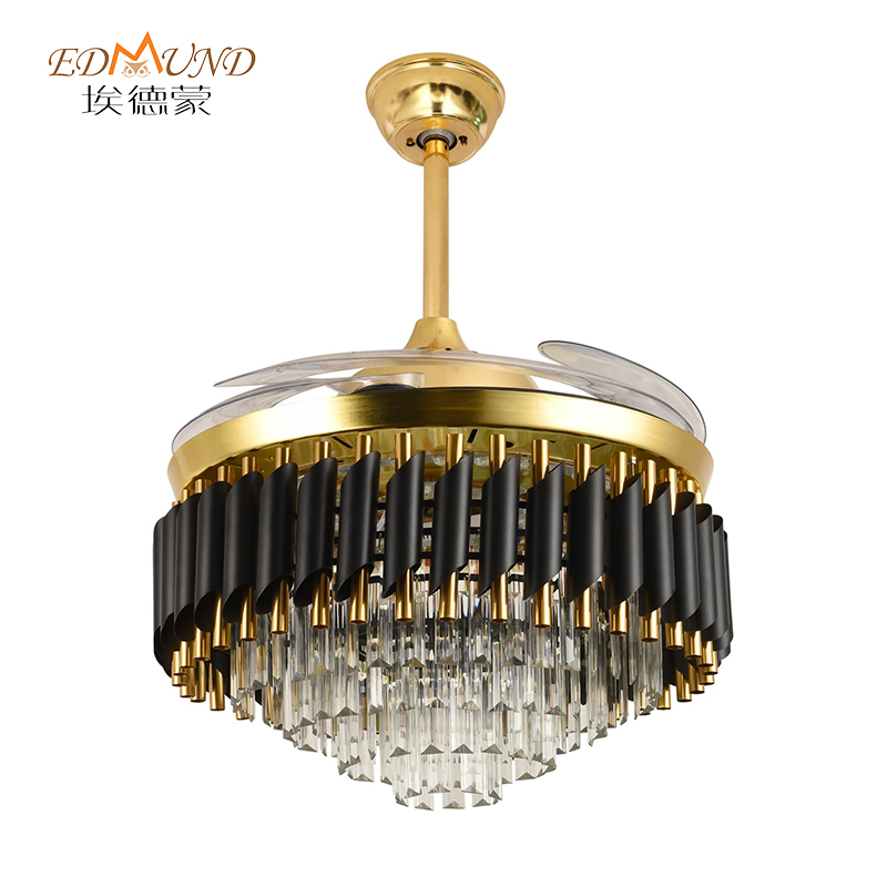 Ventilator de plafon K001 Candelabru cu lumină cu Culoare de 42 inci 3 Culoare cu candelabrul ventilatorului de cristal de difuzor de difuzor