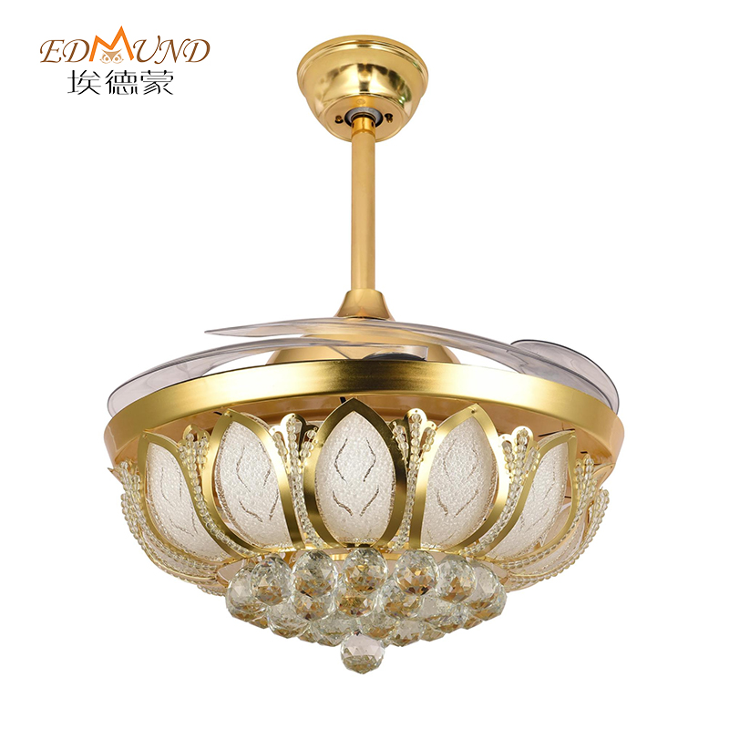 Ventilator de tavan Chandelier K003 cu lumină cu telecomandă de 42 inch 3 culoare cu candelabrul ventilatorului de cristal de difuzor