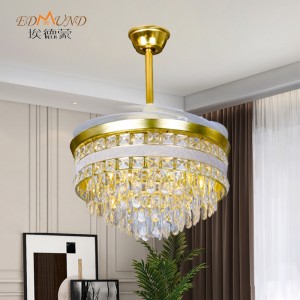 Ventilator de plafon K010 CHANDELIER CU LUMINE CU COLOR DE TOMEL 42 inch 3 cu candelabrul ventilatorului de cristal de difuzor