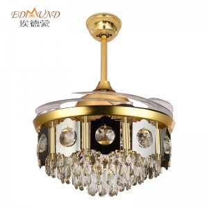 Ventilator de tavan K013 Candelabru cu lumină cu Culoare de 42 inci 3 de la distanță cu candelabrul ventilatorului de cristal de difuzor