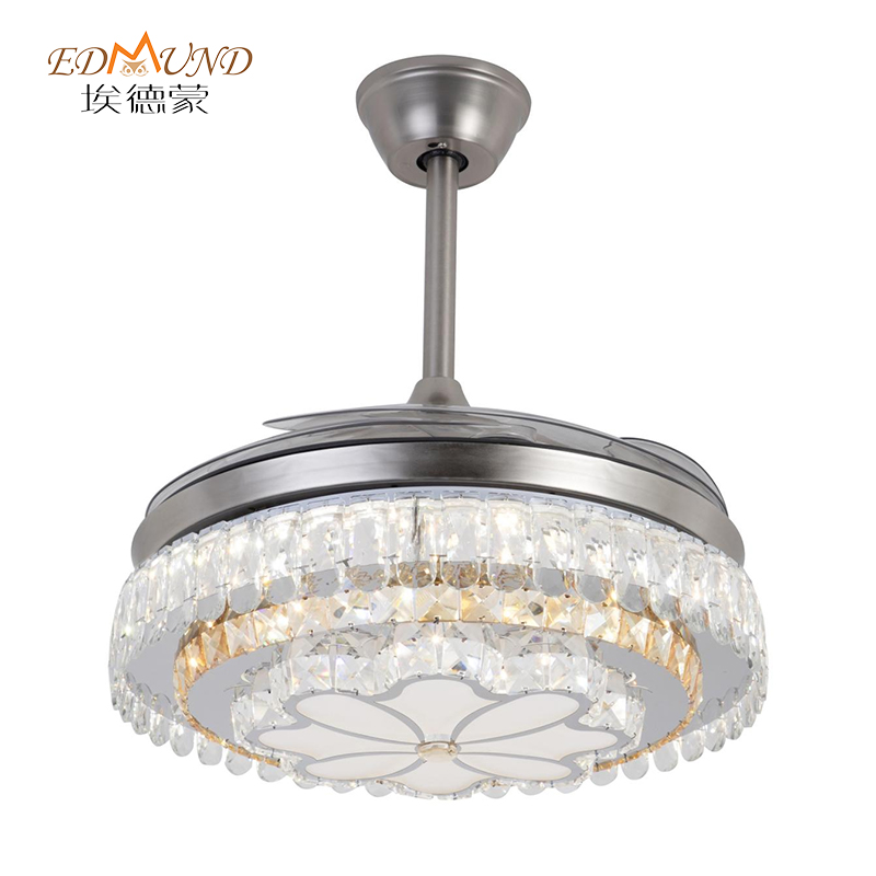 Ventilator de plafon K016 Candelabru cu lumină cu o culoare de 42 inci 3 de culoare cu candelabrul ventilatorului de cristal de 42 inci de la telecomandă