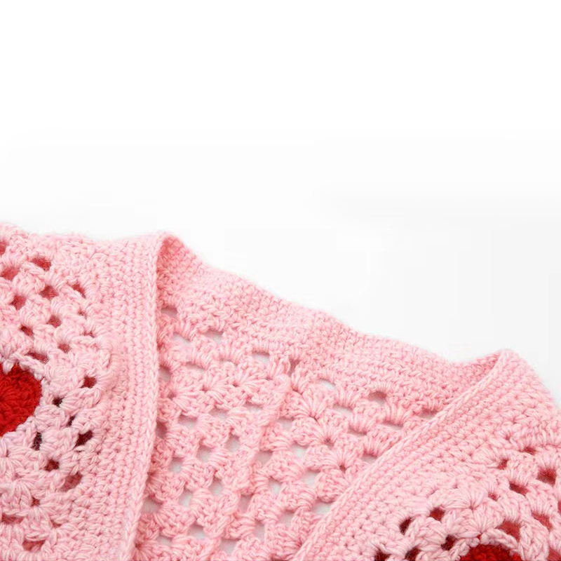Pulover de croșetat scurt Pulover feminin Love Brodnity Cardigan Pulover de cardigan