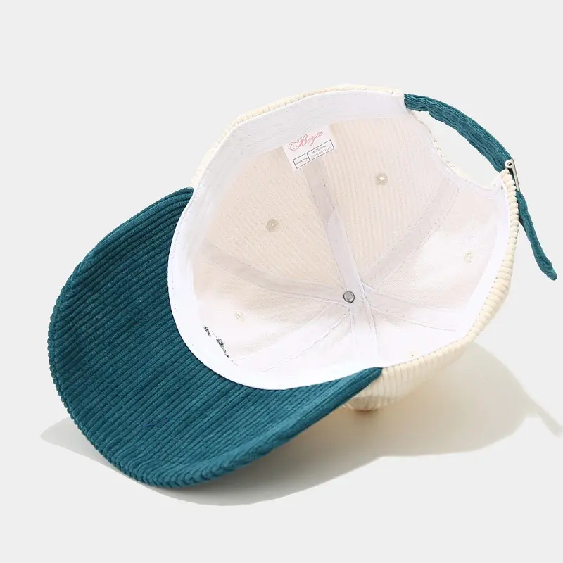 En -gros de broderi personalizate logo corduroy tad hat vintage 6 panou pălărie de baseball la modă pălării de baseball casual