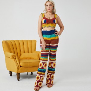 Croșetă realizată de Croșetă Handmade Femeile Sexy Pulover Cult Crop Top Tricotat