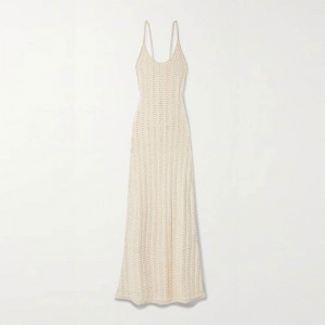 Producători de tricotaje cu gât rotund personalizat, scobită, fără spate, femei sexy, rochie tricotată