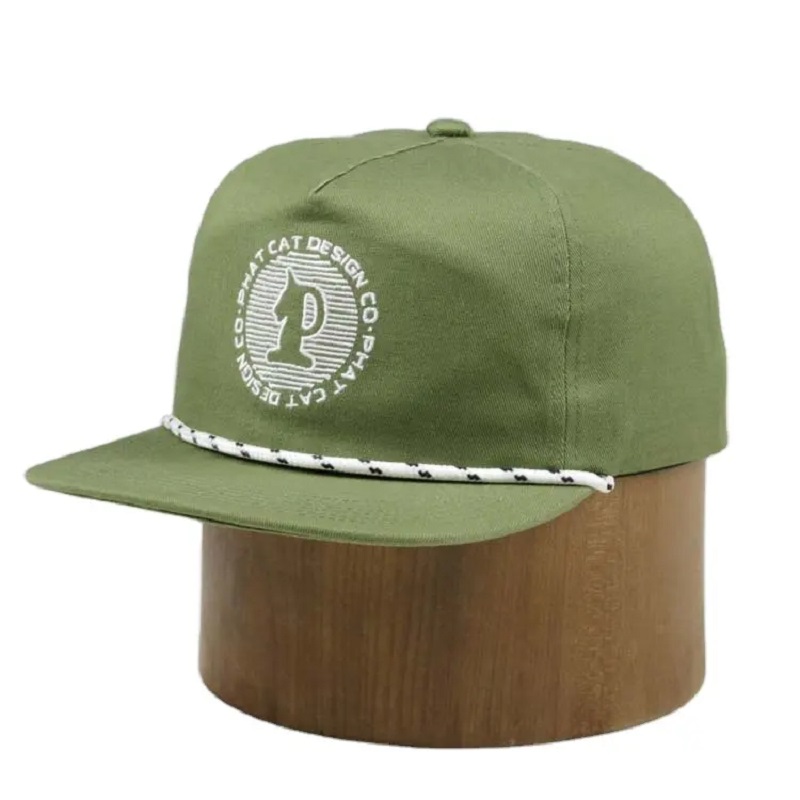 Logo -ul personalizat OEM de designnestructurat 100%nylon snapback pălărie cu frânghie