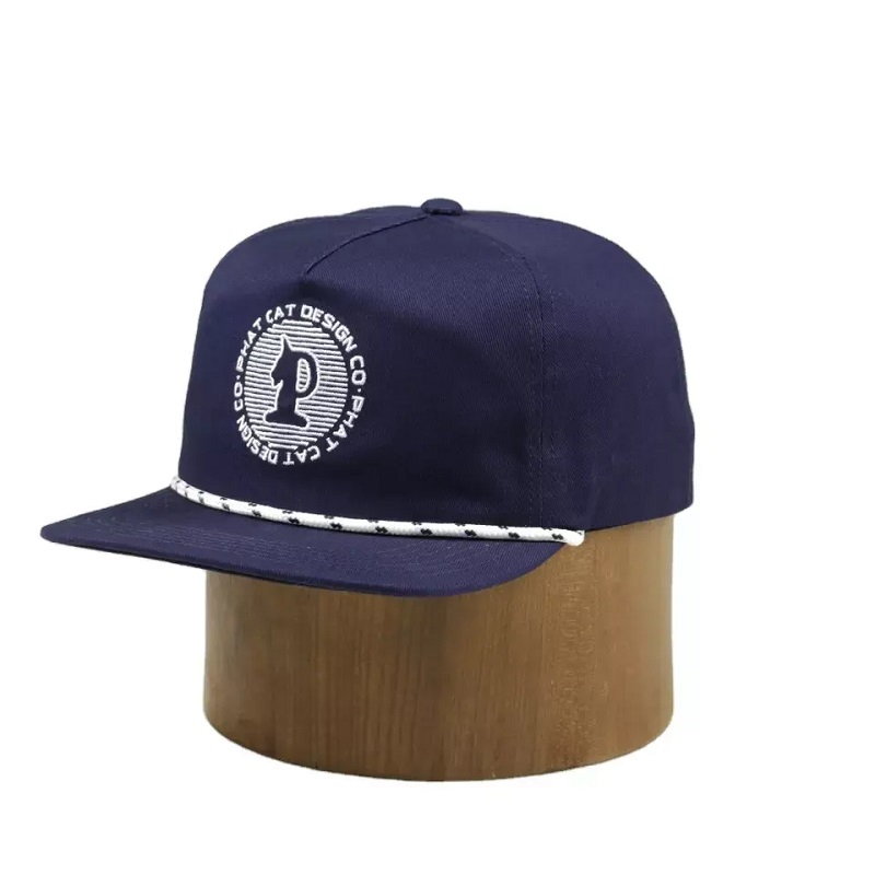 Logo -ul personalizat OEM de designnestructurat 100%nylon snapback pălărie cu frânghie