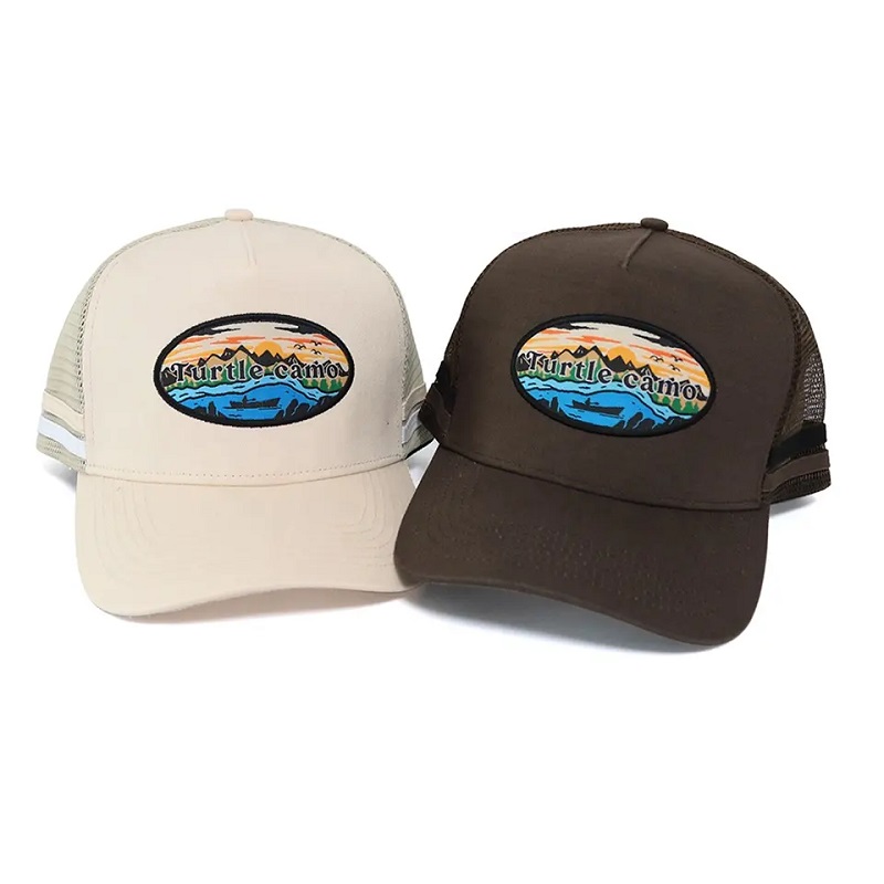 Classic Custom High Crown Australia Country Acrilic 5 Panouri 3D Logo brodat Side 2 Capace de plasă de pălărie cu bandă