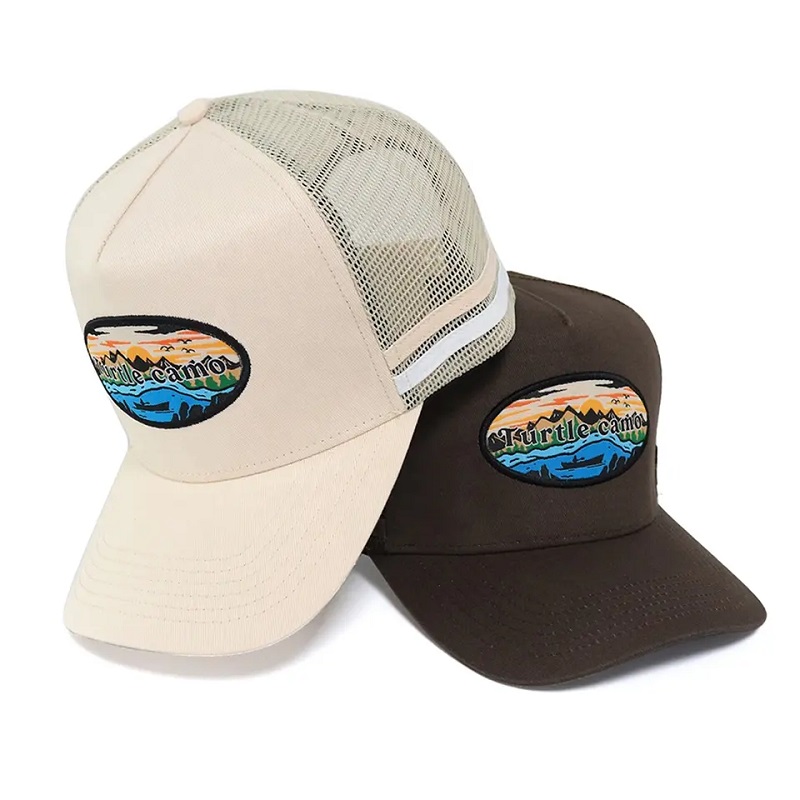 Classic Custom High Crown Australia Country Acrilic 5 Panouri 3D Logo brodat Side 2 Capace de plasă de pălărie cu bandă