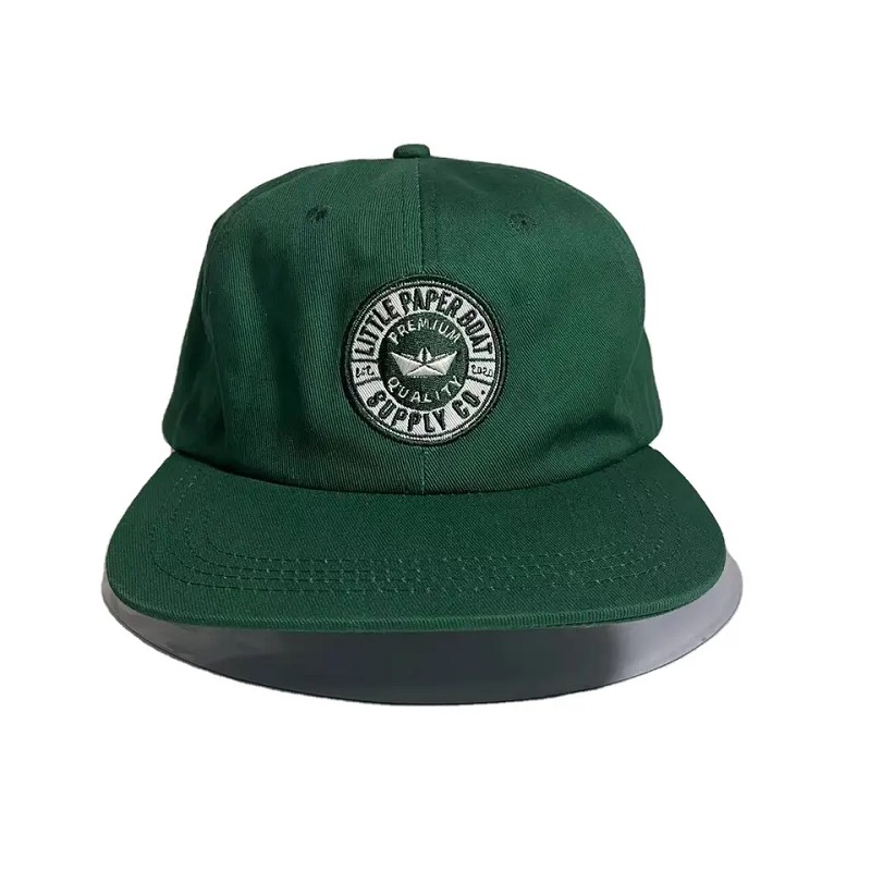 broderie de modă de bumbac personalizată moalenestructurată cu 6 panouri plane plate pălărie cu capac snapback